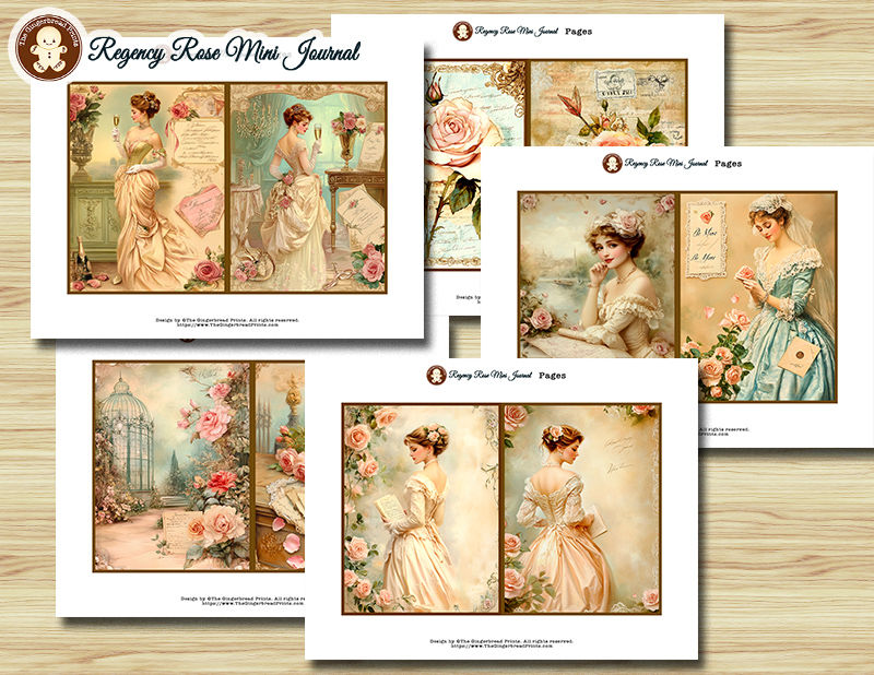 Miniatura: 100 Regency Rose Images Bundle + Mini Journal+ 4 Cards Collection