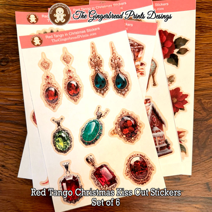 الصورة المصغرة: Red Tango in Christmas Sticker Set of 6 Sheets+Freebies