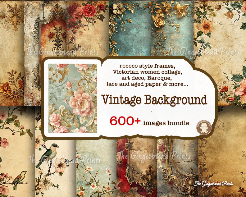 600+ Vintage Background Papers bundle