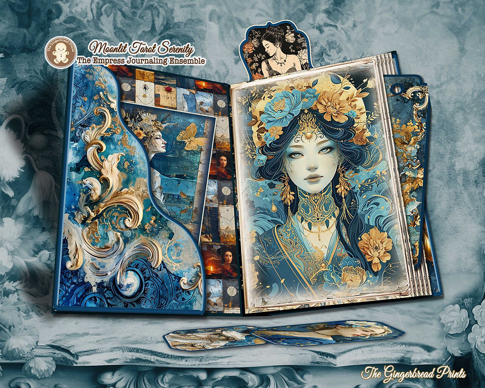 الصورة المصغرة: Moonlit Tarot Serenity - The Empress Journaling Ensemble Junk Journal digital ki