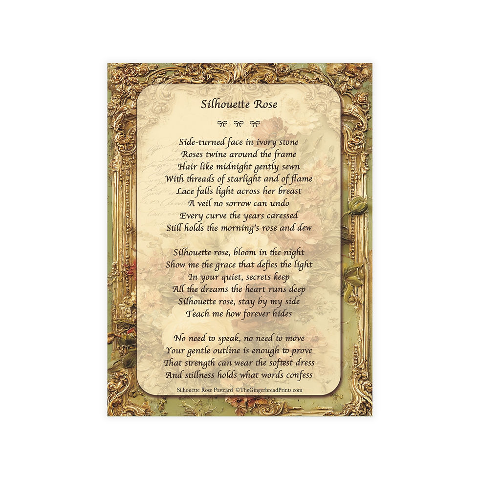 الصورة المصغرة: Victorian 'Silhouette Rose' Postcards — Romantic Rococo Floral Note Cards Bundle