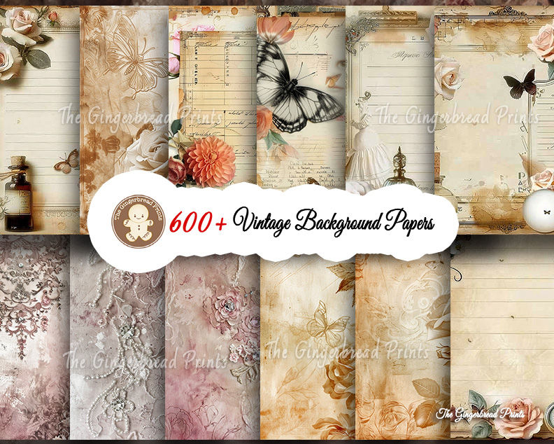 Miniatura: 600+ Vintage Background Papers bundle