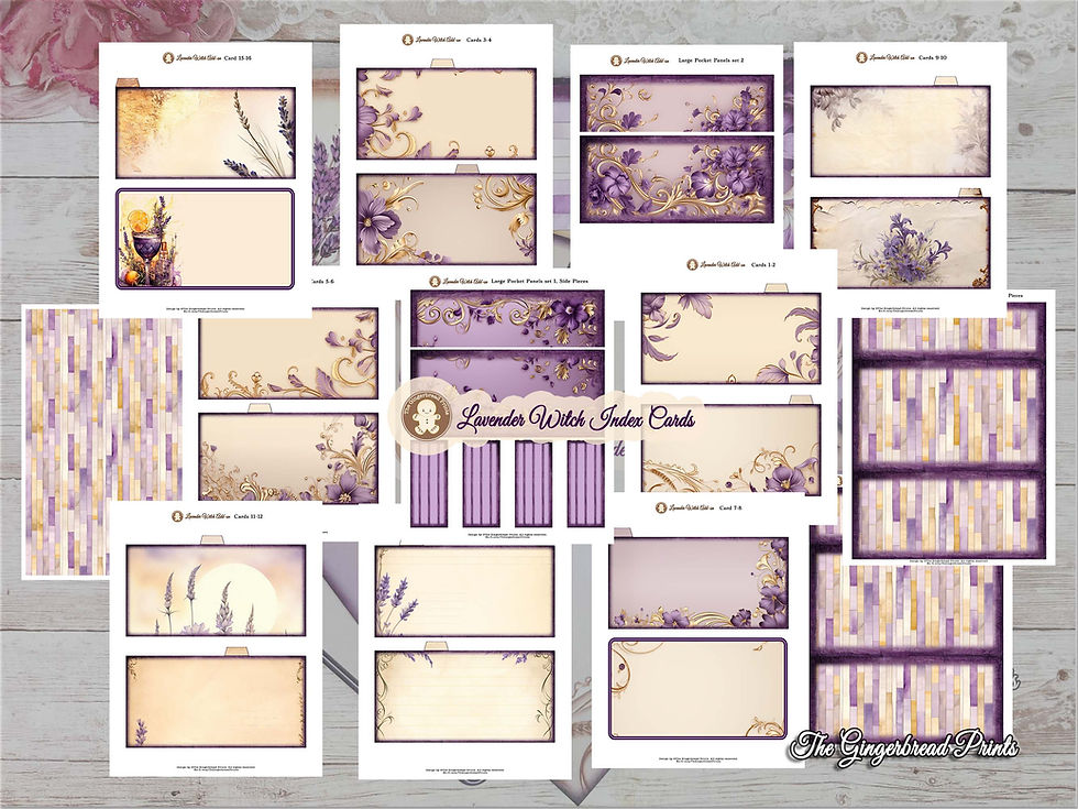Miniatura: Lavender Witch Mini Book, Index Cards kits - Digital download ONLY
