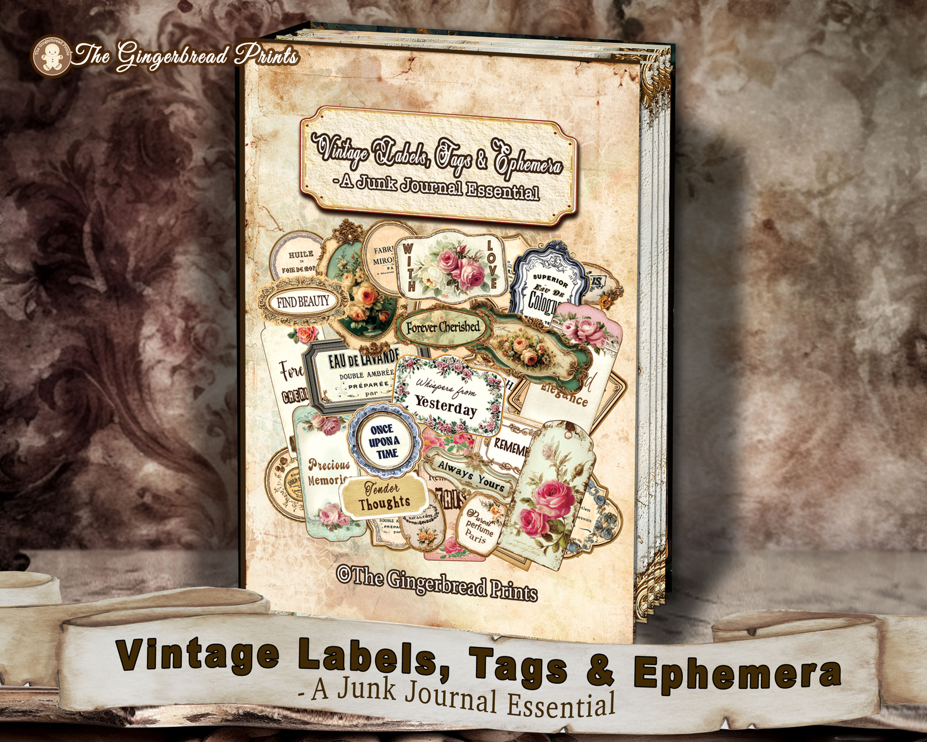 Vintage labels tags ephemera Printable Ebook