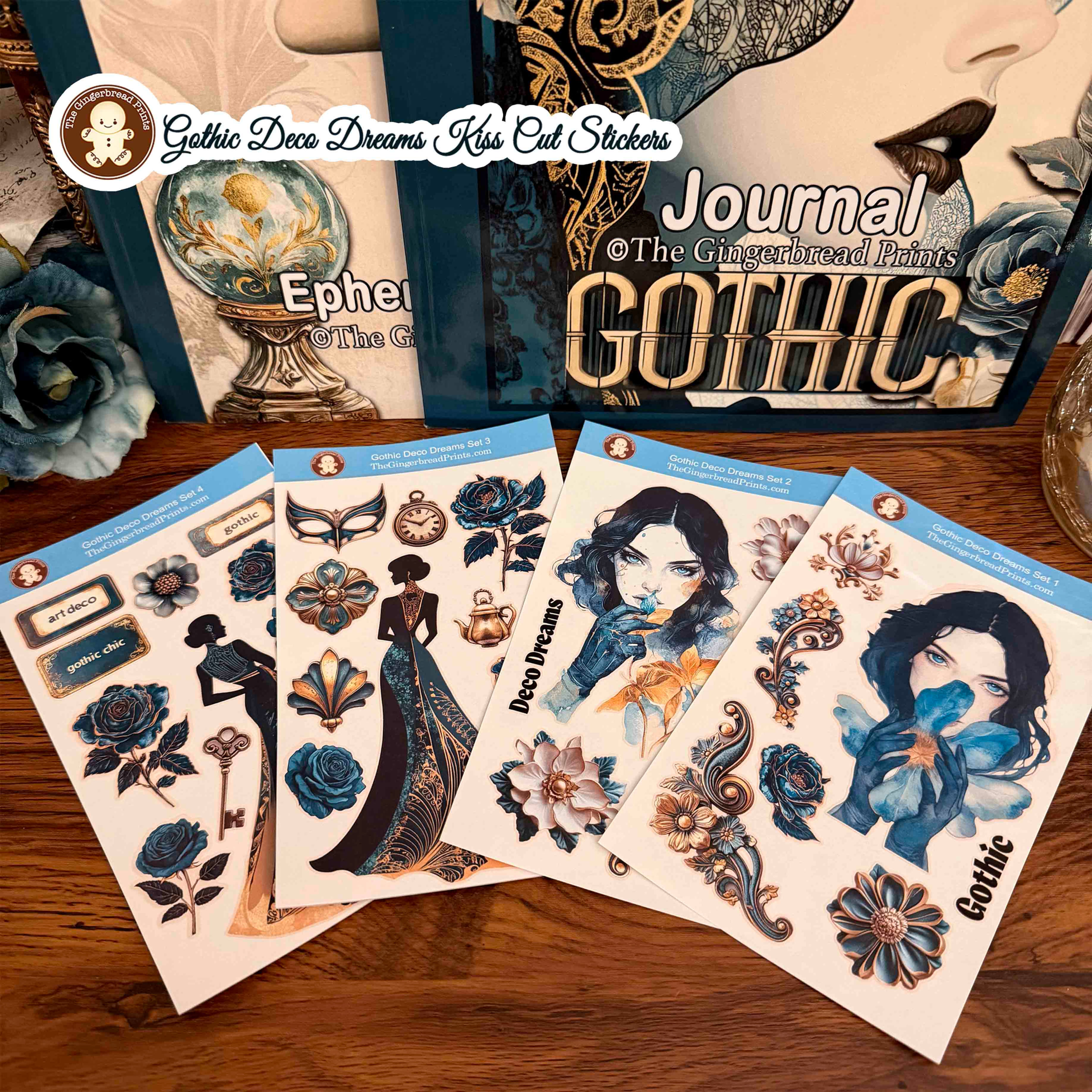 Gothic Deco Dreams Kiss Cut Stickers+freebies