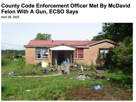 Code Enforcement Officer Met by Felon with a Gun