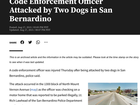 Code Enforcement Officer Attacked by Dogs