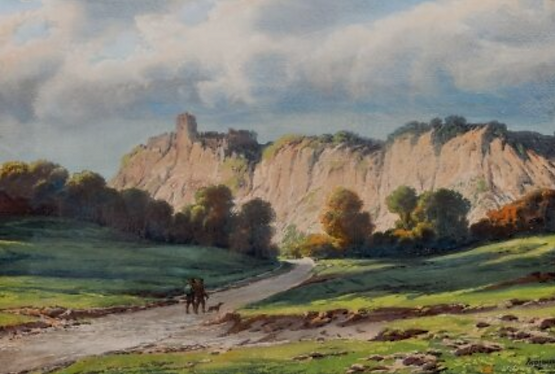 Rocky landscape with hunters.png