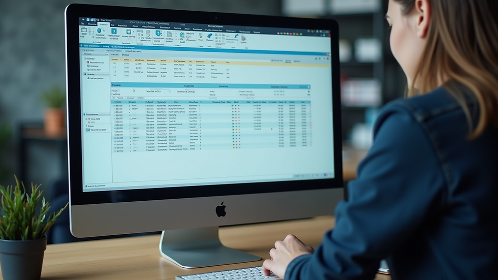 Eye-level view of a payroll processing software interface on a computer screen
