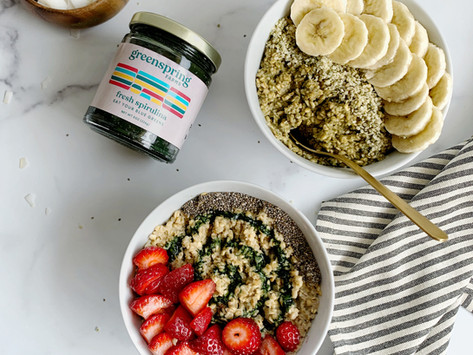 Superfood Fresh Spirulina Oatmeal- 2 Ways