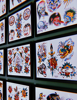 Classic tattoo flash on the wall decoration
