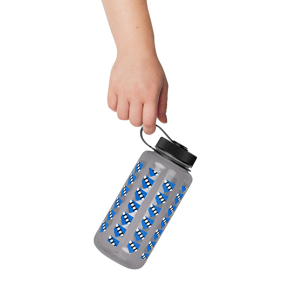 Thumbnail: Wide mouth Merriman shield plastic water bottle