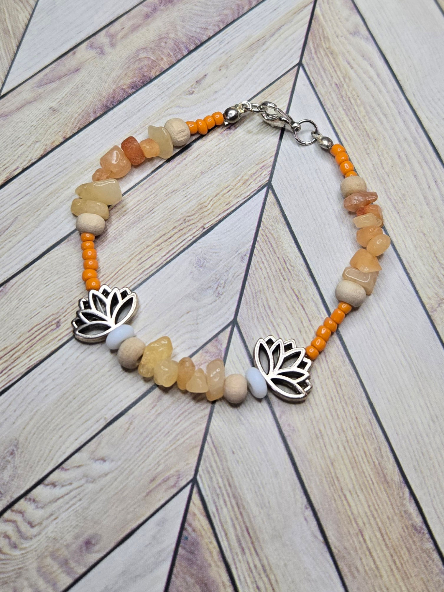 Orange Lotus Bracelet