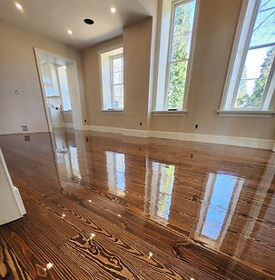 Gloss finish for hardwood refinish service
