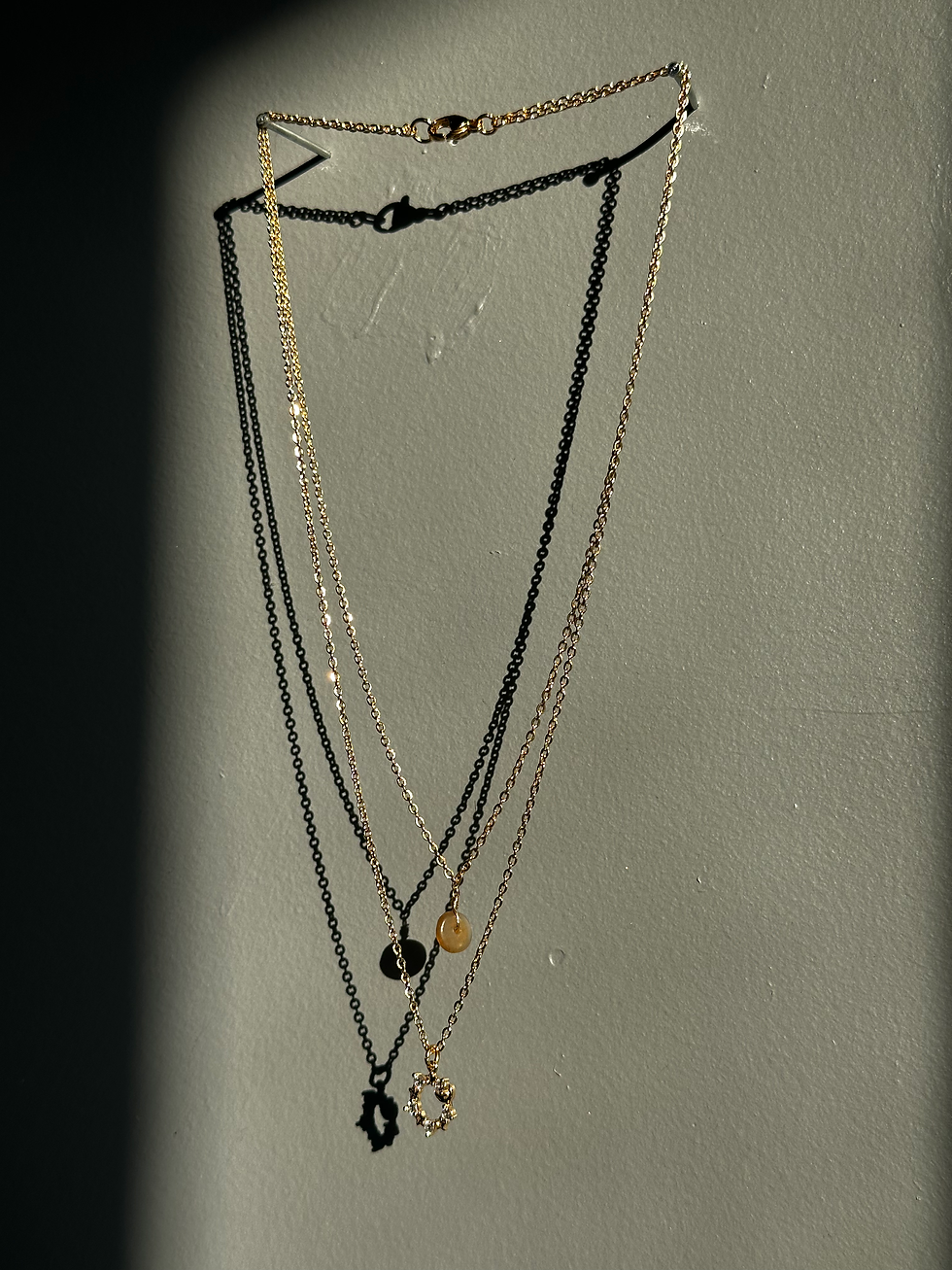 Thumbnail: Peach Moonstone - Moon - Star Necklace 