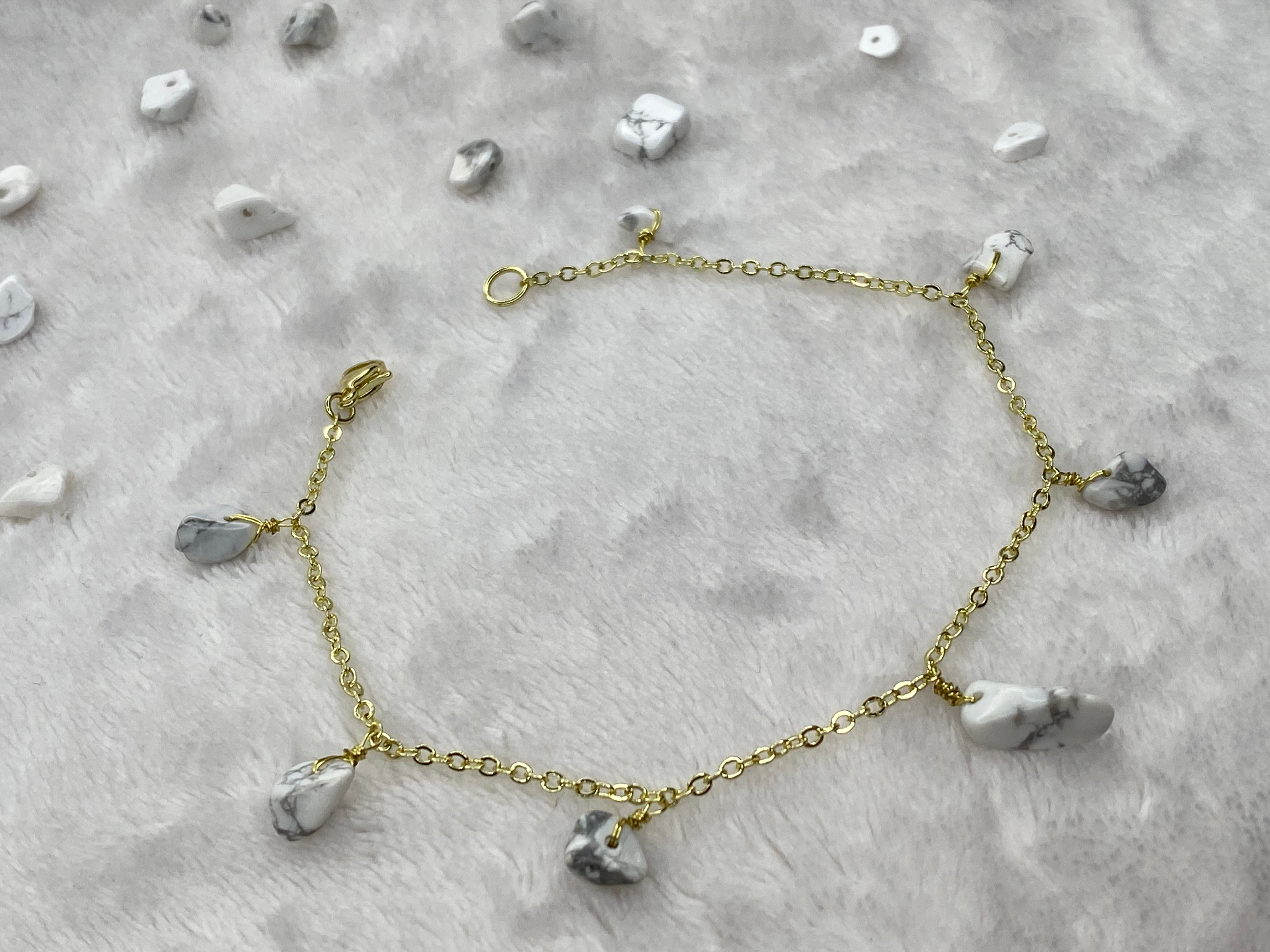White Howlite Anklet