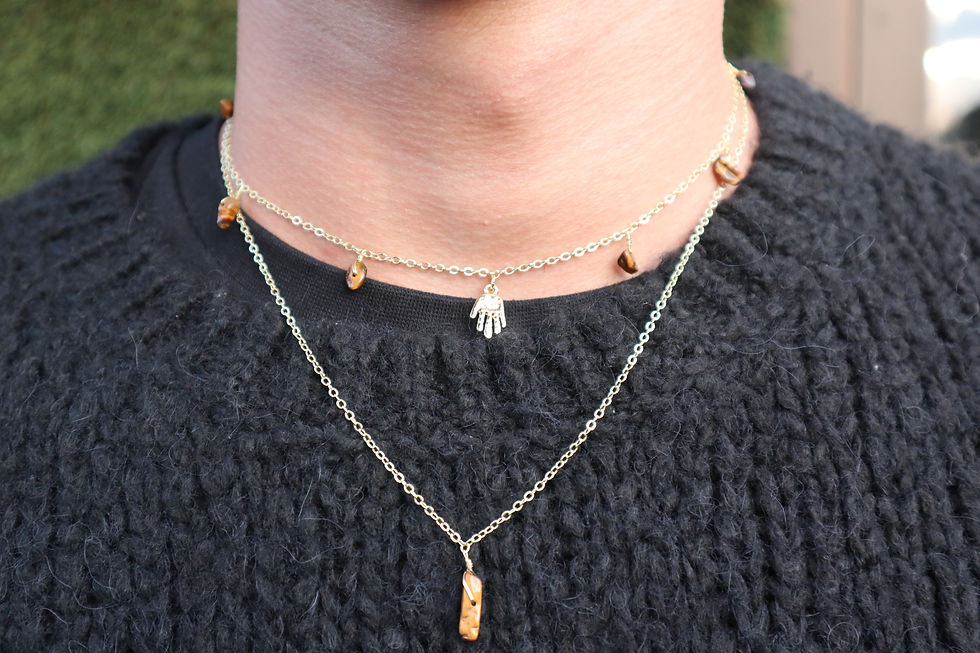 Thumbnail: 2 Piece Plus 1 Eye Of Providence Hamsa Hand x Tigers Eye Set