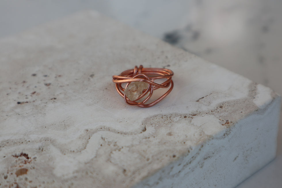 Thumbnail: Citrine Quartz - One Of A Kind Copper Rings
