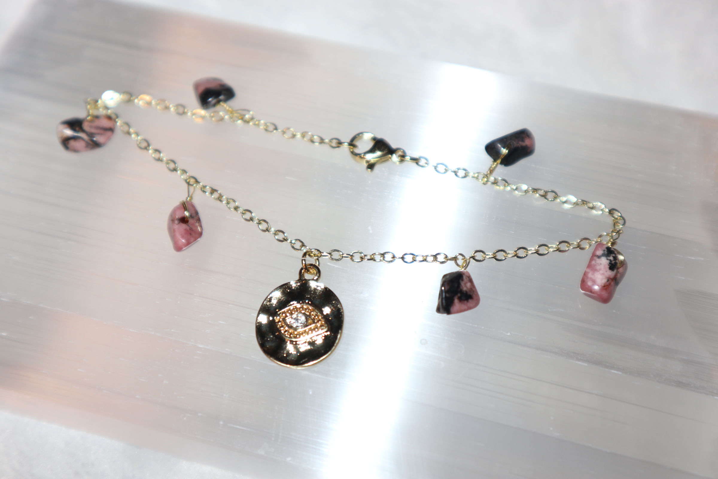 Rhodonite Eye Of Providence Bracelet