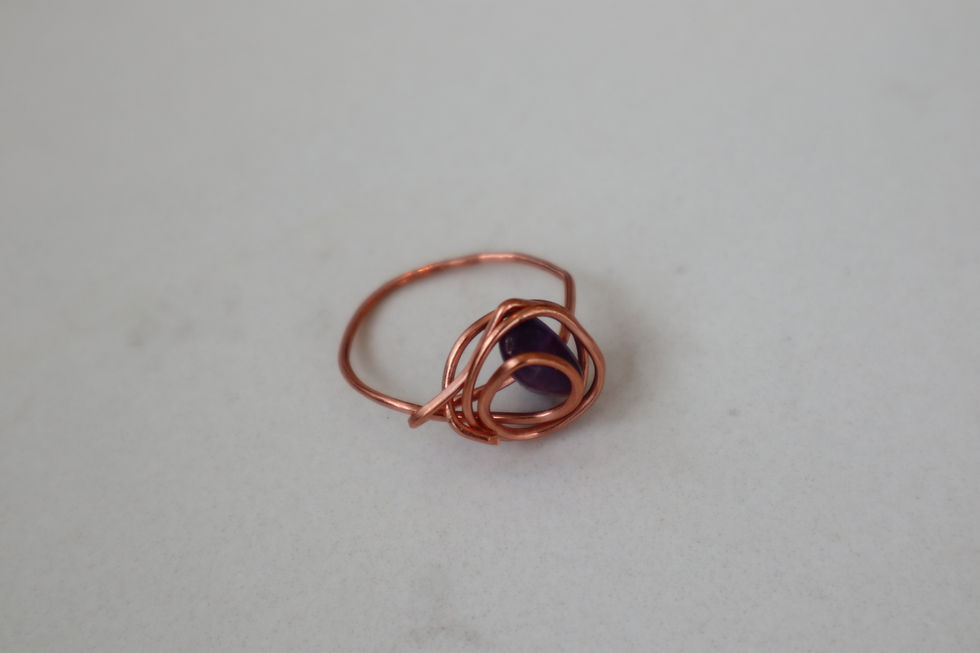 Thumbnail: Amethyst Quartz - One Of A Kind Copper Rings