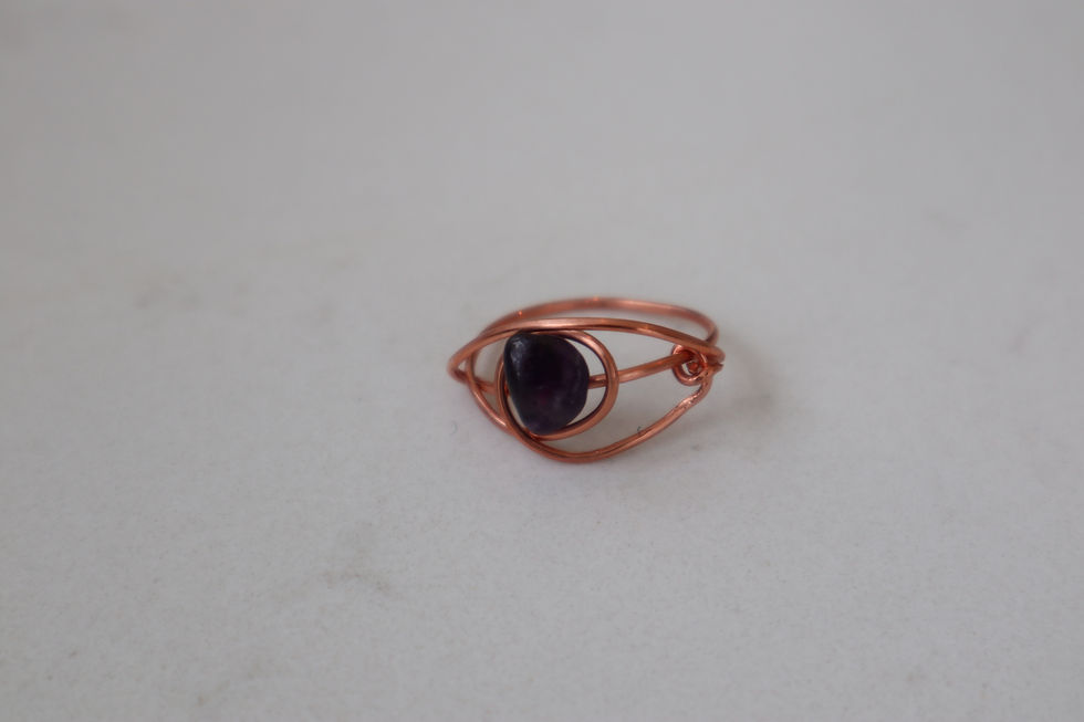 Thumbnail: Amethyst Quartz - One Of A Kind Copper Rings