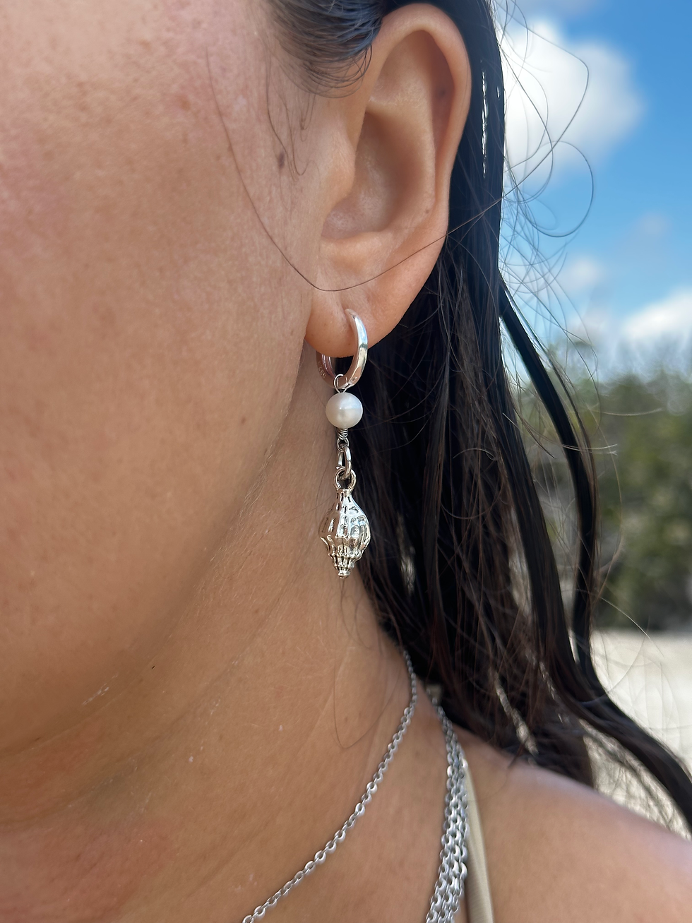 Thumbnail: Vintage 925 Sterling Silver - Hoop - Atlantean - Lemurian Collection Earrings