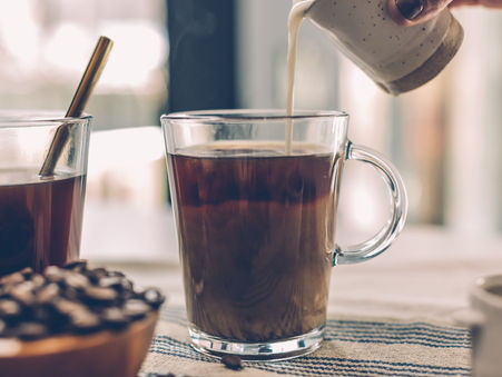 Café con leche en su punto.