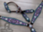 Thumbnail: Purple Navajo & Turquoise Whipstitch Tack Set