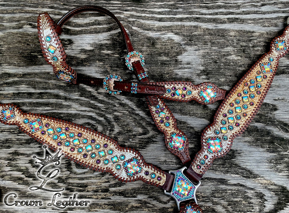 Thumbnail: Copper, Gold & Silver Crystal Whipstitch (One of a Kind)