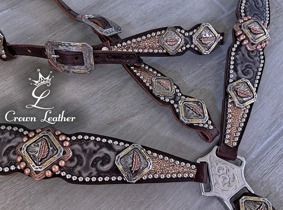 Thumbnail: Silver & Copper Feather Tack Set