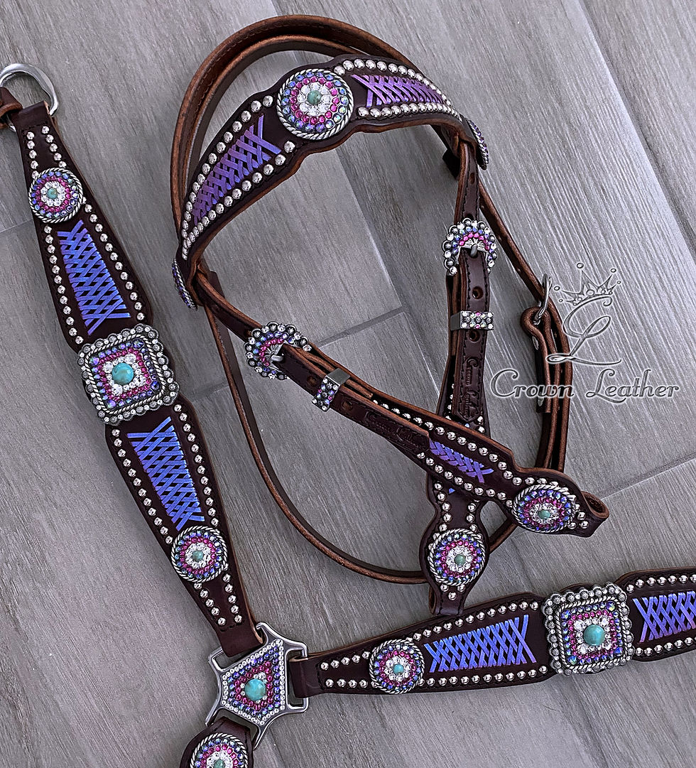 Thumbnail: Sugar Plum Dreams Braided Crystal Tack Set