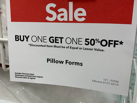 Pillows are on sale!