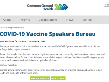 Common Ground Health Launches COVID-19 Vaccine Speakers Bureau