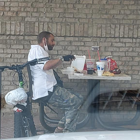 Enjoying a meal