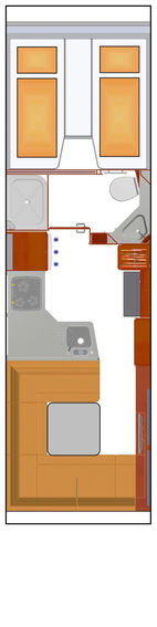 Grundriss des PhoeniX-Reisemobils Maxi-Alkoven 7900 QRSL