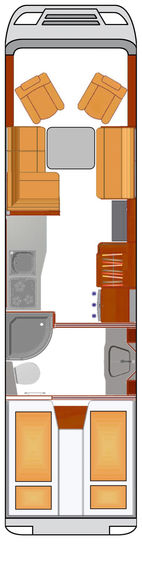 Grundriss des PhoeniX-Reisemobils Maxi-Liner 8800 BML