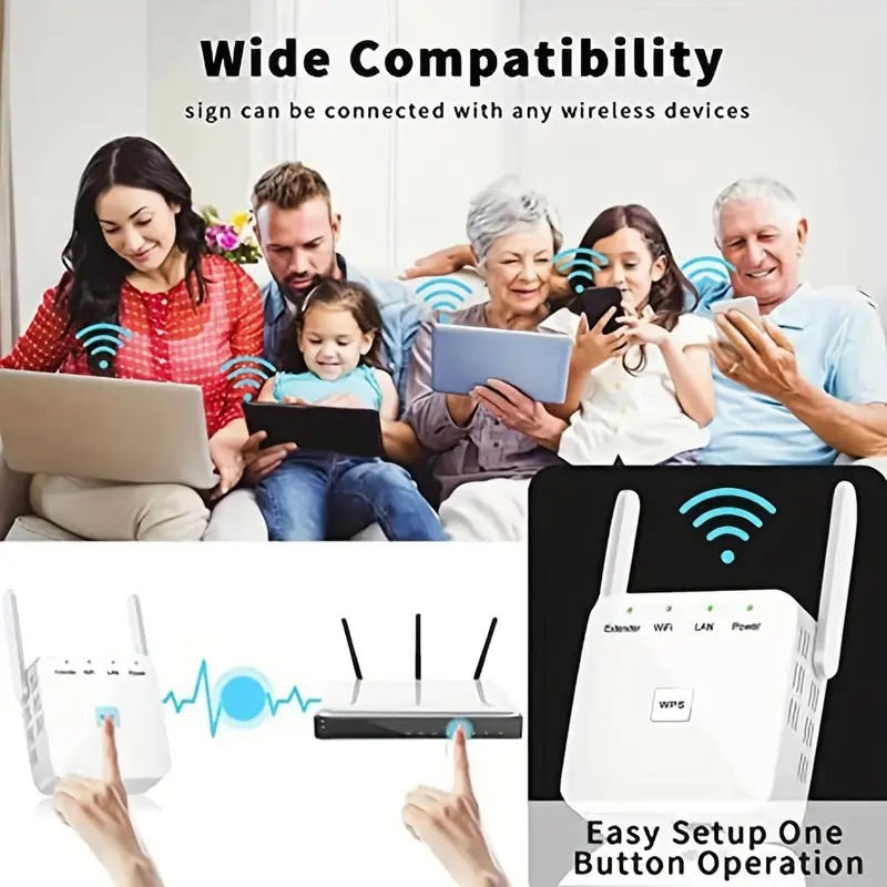 Miniatura: Wireless WiFi Signal Booster and Repeater for Home