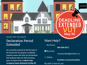 Vacant Unit Tax Declaration Period Extended to May 30, 2025