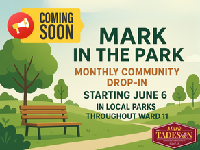 Mark in the Park: Monthly Drop-Ins with Councillor Tadeson