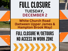 ROAD CLOSURE NOTICE: Upper James Street Development