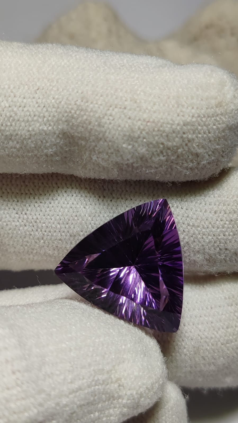 Thumbnail: AAA Quality Flawless Amethyst Trillion | Laser Cut Amethyst |18.40Cts