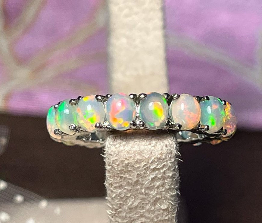 Thumbnail: Classic Opal Eternity Band | Opal Eternity Ring | Eternity Band