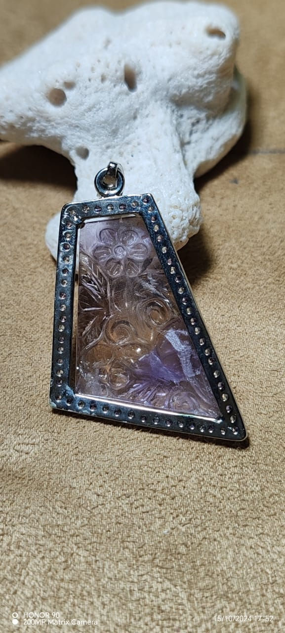 Thumbnail: Natural Ametrin Pendent | Big Ametrine Pendent | Sterling Silver Pendant