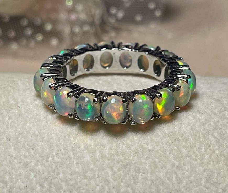 Thumbnail: Classic Opal Eternity Band | Opal Eternity Ring | Eternity Band