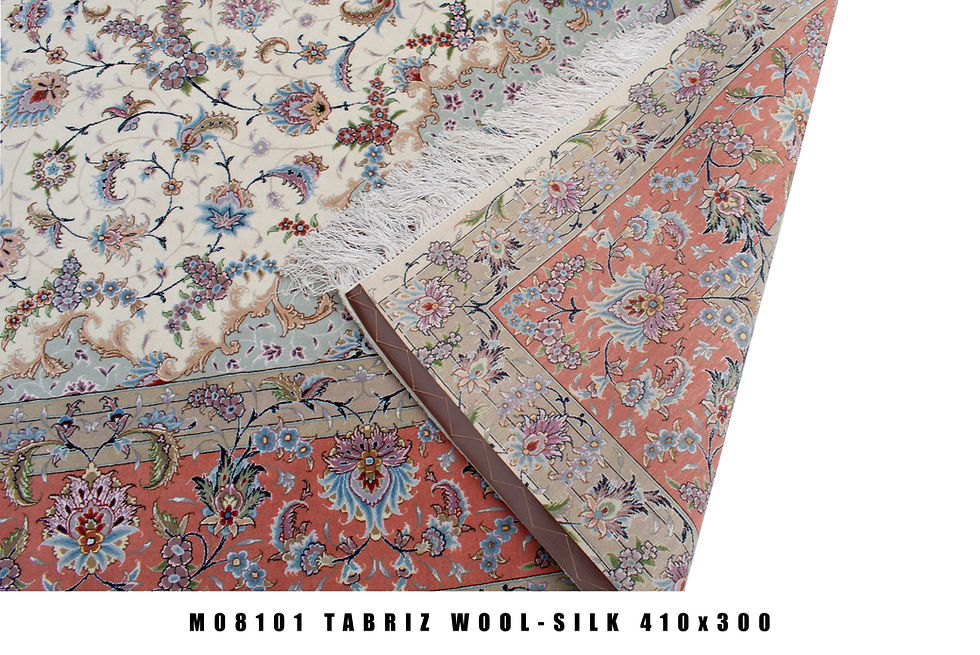 Thumbnail: Back view of the Red Cream Gray Tabriz rug