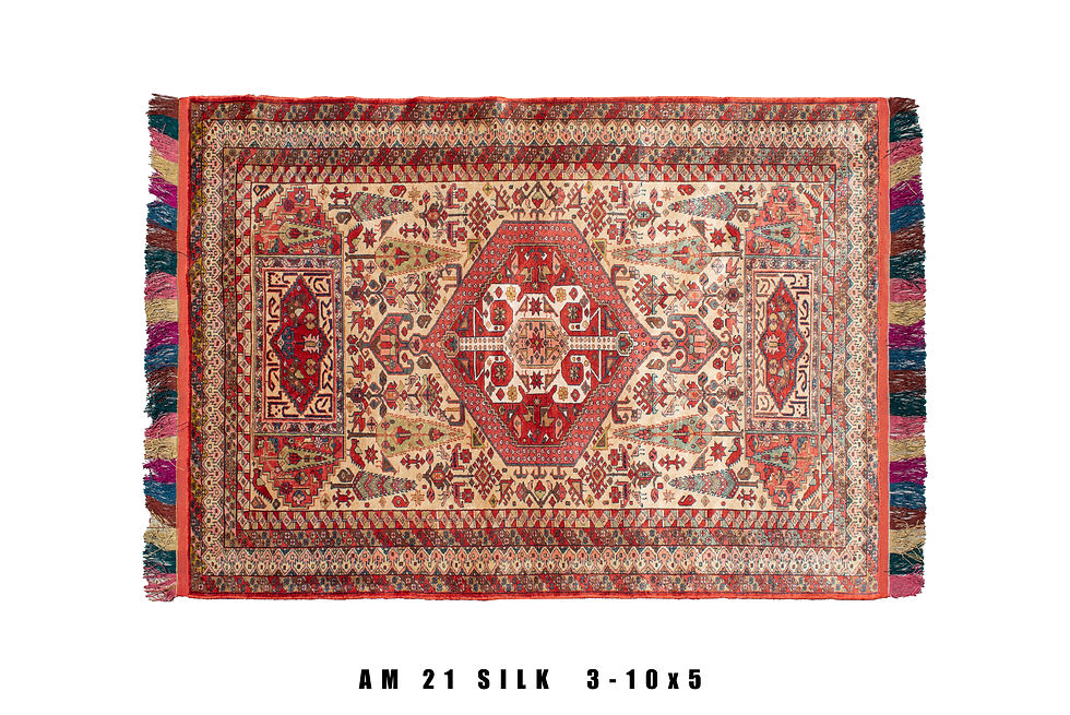Top View of the Antique Ghom rug, 70 years old