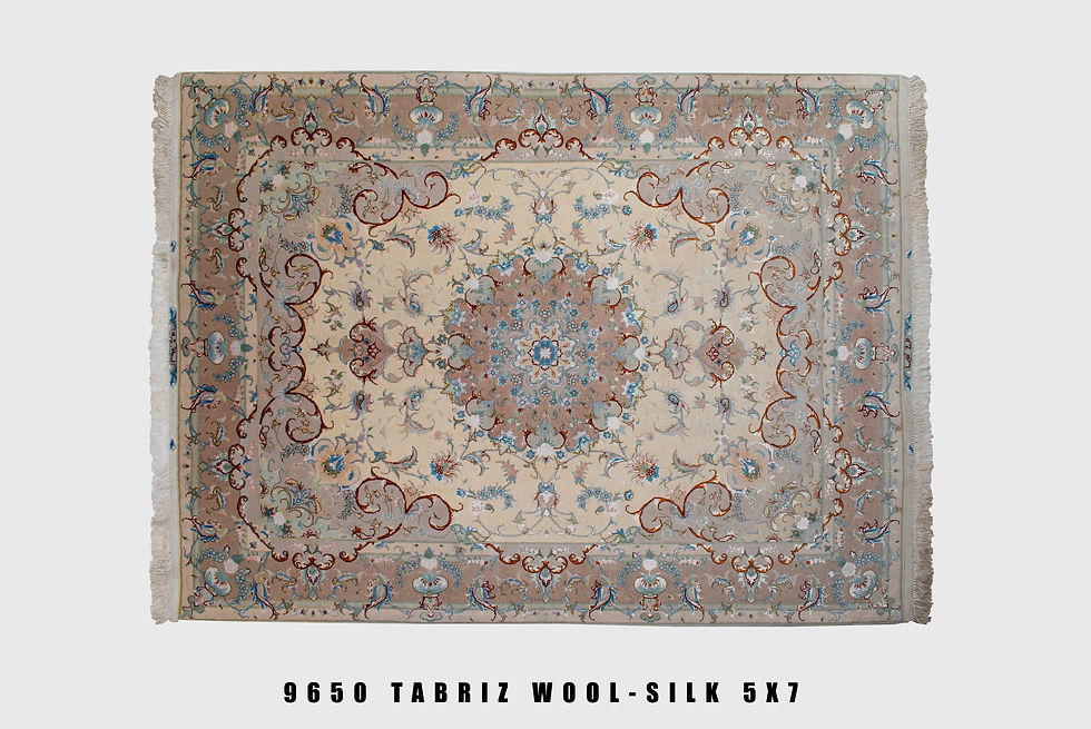Top view of the Beige Gray Tabriz rug