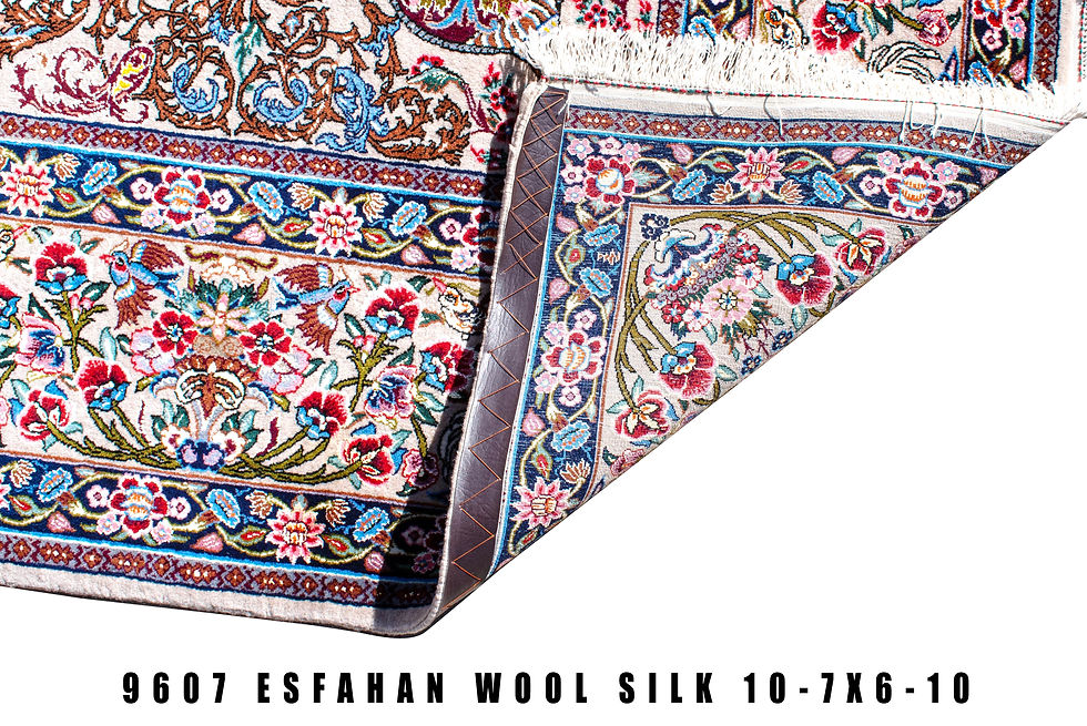 Thumbnail: Back view of the Floral Esfahan Rug with Emadi Design