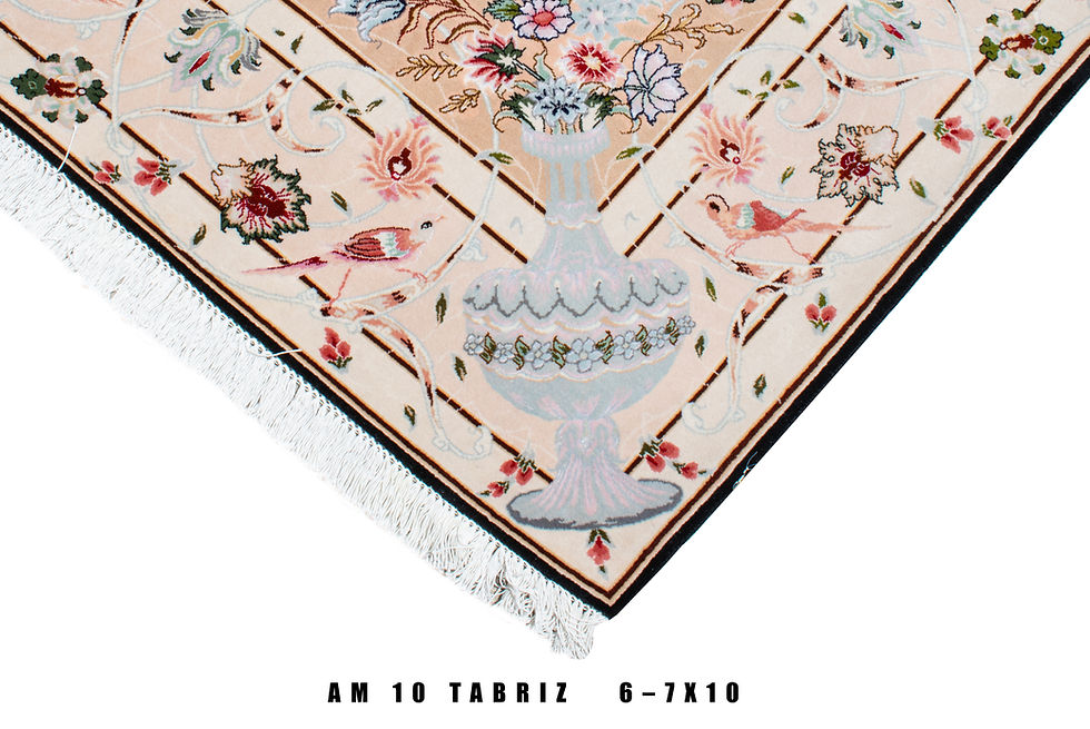 Thumbnail: Close view of the hand made Gonbad rug