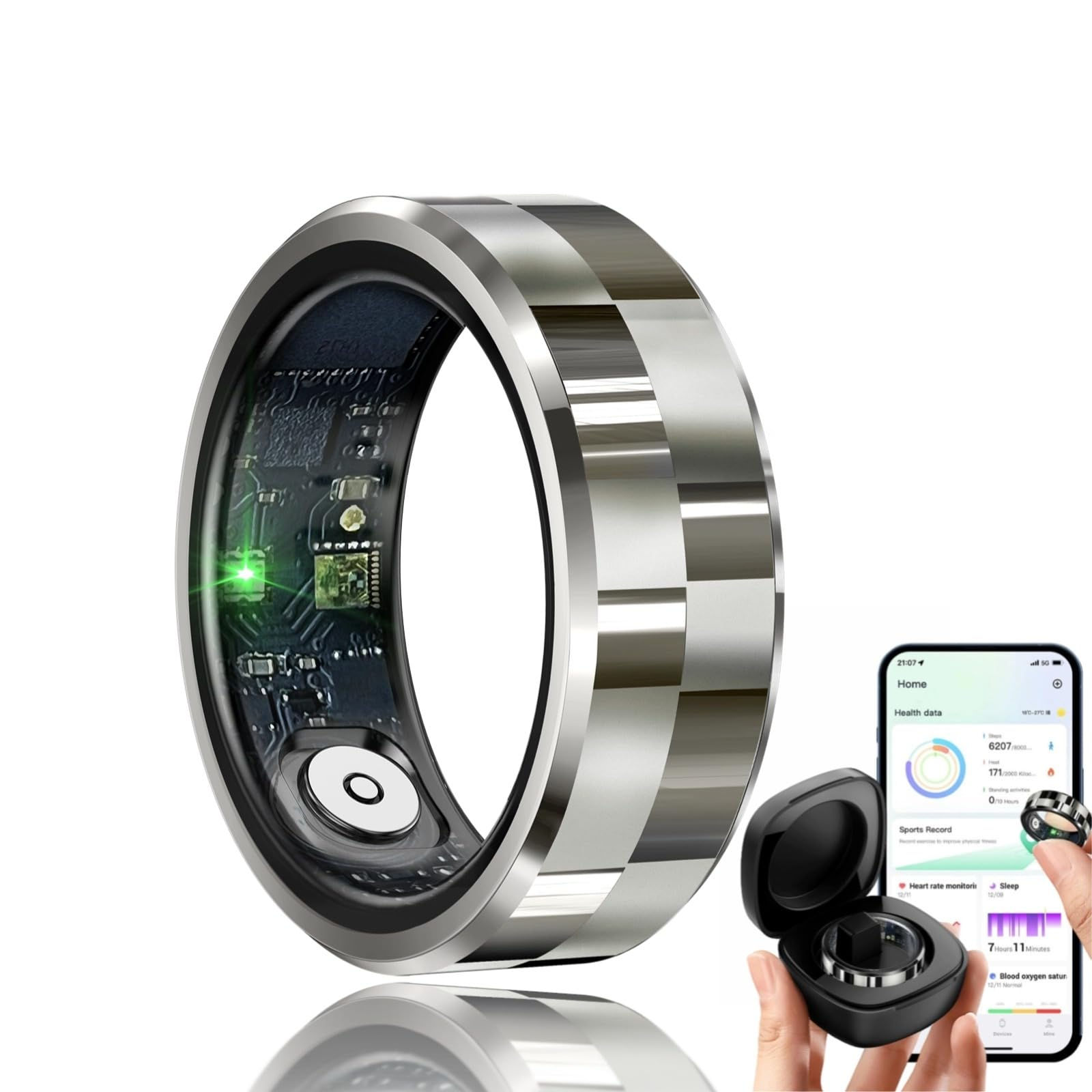 Smart Ring for Men Women Sleep Tracking Wearable Heart Rate Fitness Tracker Step